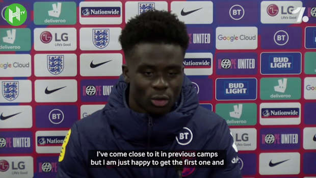 Bukayo Saka on scoring his first goal for England